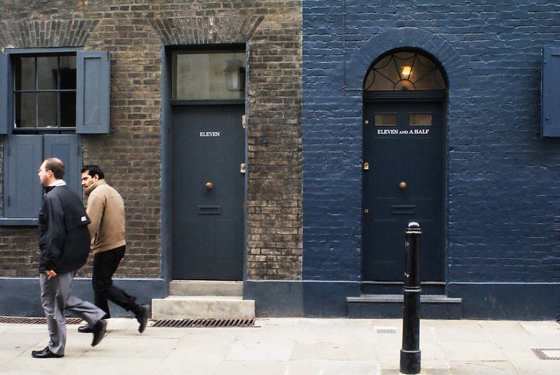 Gris bleu à Shoreditch à Londres.
